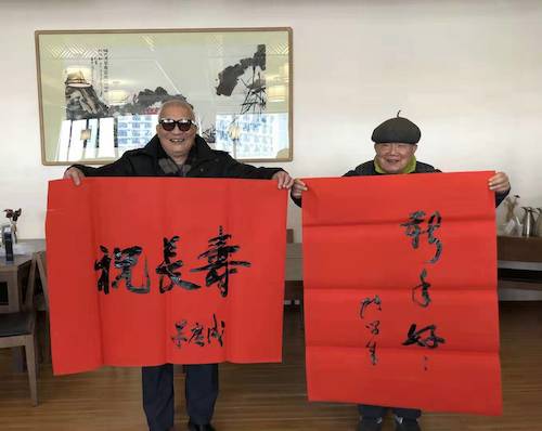 张学成、朱广成老师现场挥毫